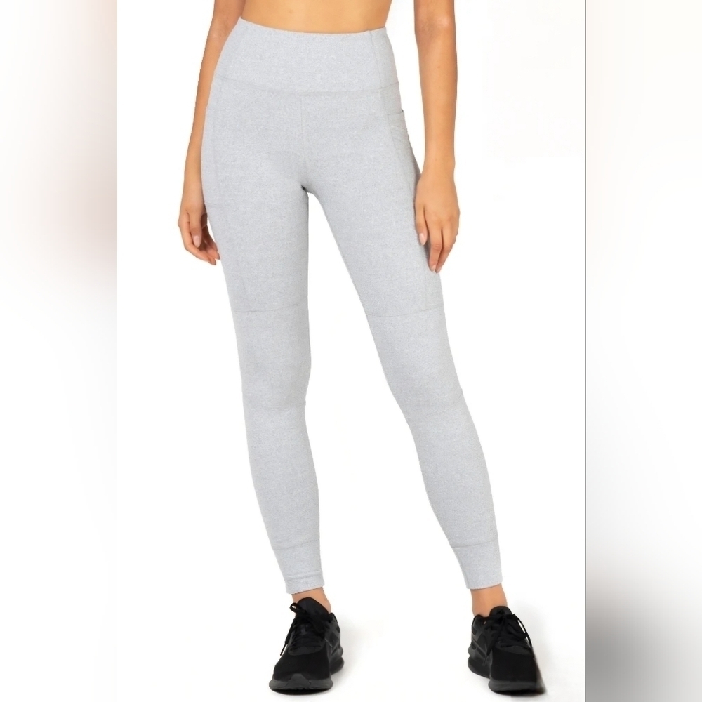 Kyodan Gray High Waisted Brushed Leggings Athleisure XL